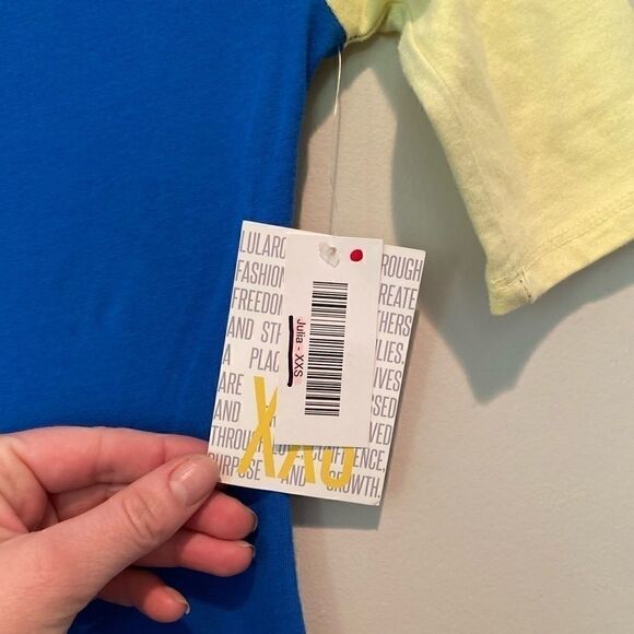 LuLaRoe Julia Dress Women’s XXS Raglan Blue NWT! - Picture 3 of 4